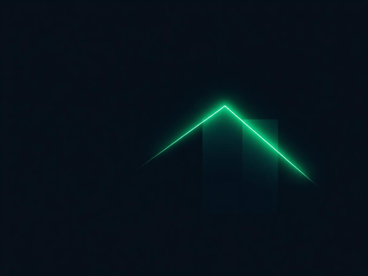 Abstract campaign performance dashboard with an upward trend line
